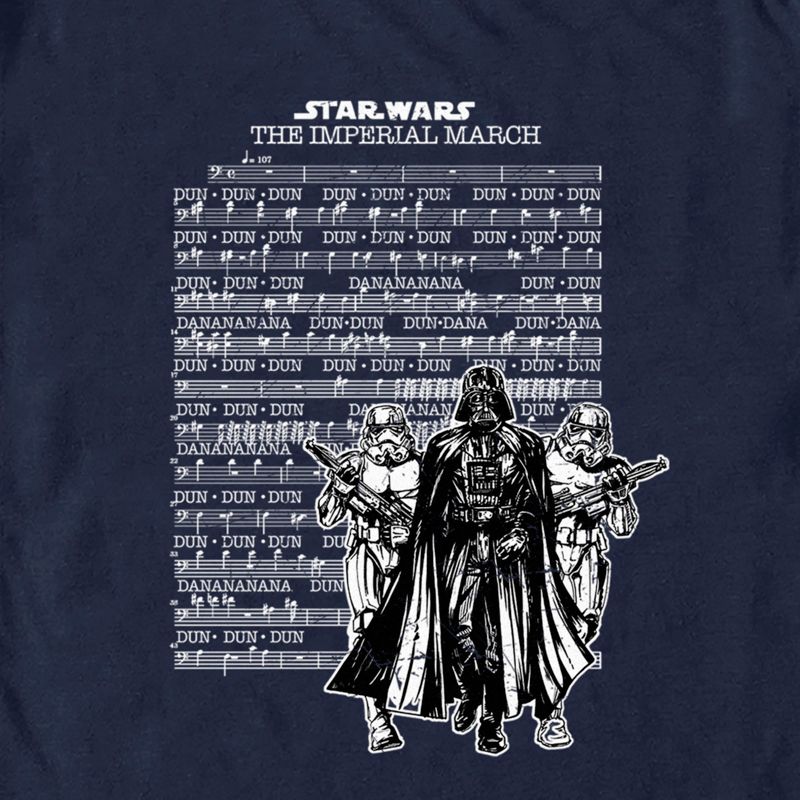 Men's Star Wars Imperial March White Music Sheet T-Shirt, 2 of 6