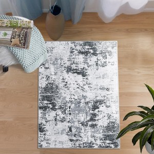 Modern Abstract Rug Machine Washable Printed Rug Soft Foldable Accent Rug for Living Room Bedroom - 1 of 4