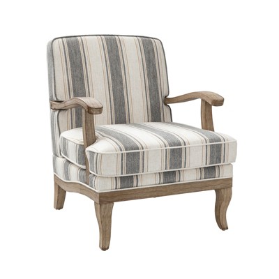 Rinaldo Farmhouse Style Armchair with Romantic Stripes Armchair for Living Room, Lounge, Bedroom  | ARTFUL LIVING DESIGN