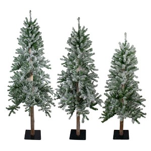 Northlight 3ct Alpine Artificial Christmas Trees 4ft, 5ft and 6ft - Unlit - 1 of 4