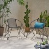Arm Chairs Set Of 2,Modern Diamond Mesh Arm Chair With Wide Hairpin Legs,Outdoor Armchairs,Arm chairs For Patio,Backyard-Cuddlewood - 2 of 4