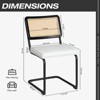 COWLOWN Beige 2 Piece Mid - Century Rattan Dining Chairs with Chrome Metal Legs, Cane Back, and Upholstered Cushions for Home Kitchen & Dining - 4 of 4