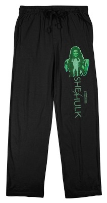 She-Hulk Disney+ Green Power Girl Men's Black Sleep Pajama Pants