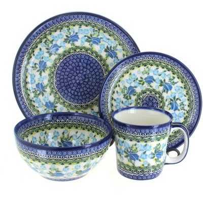 Blue Rose Polish Pottery Blue Cottage 4 Piece Place Setting - Service for 1