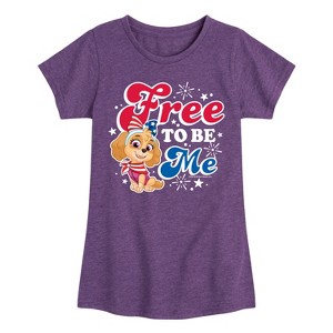 Girls' - Paw Patrol - Americana Fitted Short Sleeve Graphic T-Shirt - 1 of 4