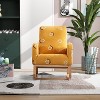 26.8"W Nursery Rocking Chair, Mid Century Accent Rocker Armchair With Side Pocket, Upholstered High Back Rocking Chair for Living Room Kids Room - 3 of 4