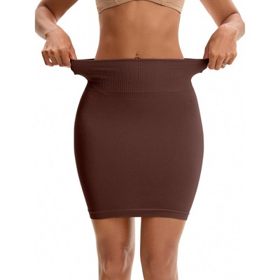INSPIRE CHIC Women's High Waist Tummy Control Under Skirt Seamless Half Slips Shaping Under Mini Dress