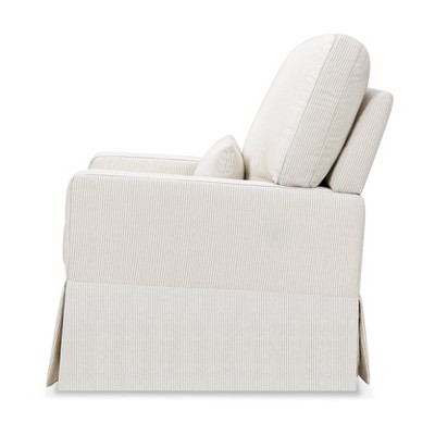 Fog Chatham Stripe Upholstered Swivel Glider with Pillowback