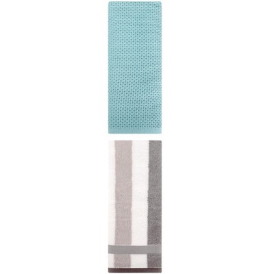 REGALWOVEN Cotton Soft Absorbent Bathroom Hand Towel for Kitchen Hotel and Spa 13" x 30"/13" x 29" 2 Pcs