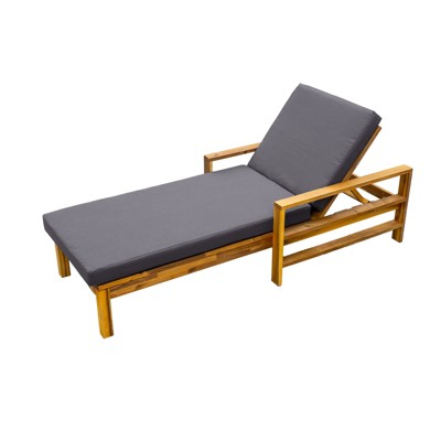 VisioGear Outdoor Lounge Set with Adjustable Backrest, Outdoor Lounge Chair for Gardens, Terraces, and Poolside, Natural&Grey, 72.4"*30.5"*31.9"