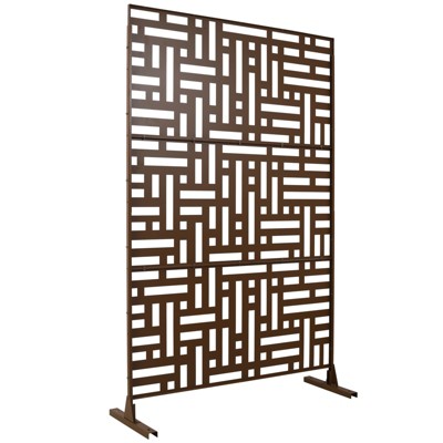 DSVIMOY Outdoor & Indoor Privacy Screen, Freestanding Decorative Privacy Screen for Deck Balcony Patio, Brown, 48"*76"*16"