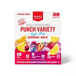 Punch Variety Sugar-Free Drink Mix - 30ct - Market Pantry™