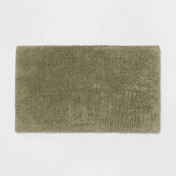 Hastings Home Bathroom Mats 22-in x 35-in Green Cotton Bath Mat in the Bathroom  Rugs & Mats department at