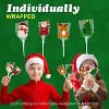 12 Christmas Lollipop Pack – Santa, Snowman, Tree, Reindeer. Individually wrapped candy, perfect stocking stuffer for kids & adults. - 2 of 4