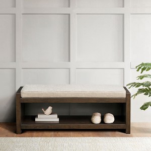NicBex 40.16" Storage Bench Shoe Rack Bench Shoe Storage Organizer with Lower Shelf for Entryway - 1 of 4