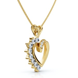 Pompeii3 Diamond Heart Pendant 1/4Ct 10k Gold Lab Created - 1 of 2