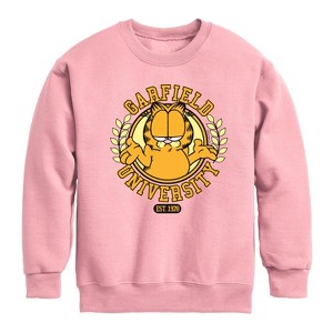 Boys' - Garfield - University Graphic Long Sleeve Fleece Sweatshirt - 1 of 4