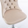 CAVINAS 24.8"-33"Chic Velvet Bar Stools Counter Height,Set of 2,360°Swivel Barstools with Adjustable Lifting,Back Tufted&Matte Silver Frame - 3 of 4