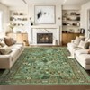 Washable Rugs for Living Room Non Slip Botanical Floral Bedroom Carpet Non-Shedding Low Pile Floor Cover Ultra-Soft Indoor Carpet for Kitchen - 2 of 4