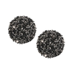 SOHI Women's Onyx Black Embellished Cluster Circular Stud Earrings - 1 of 4