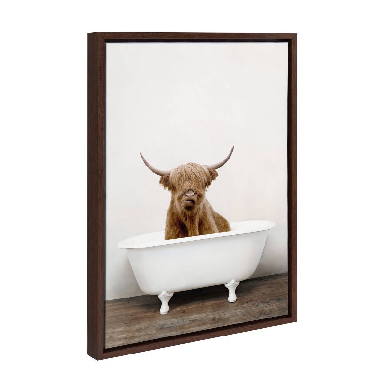 18&#34; x 24&#34; Sylvie Highland Cow in Tub Color Framed Canvas by Amy Peterson Brown - Kate &#38; Laurel All Things Decor, 1 of 7
