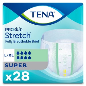 TENA ProSkin Stretch Super Incontinence Briefs, Heavy Absorbency, Unisex - 1 of 3