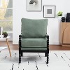 SEYNAR Mid Century Teddy Velvet Fabric Wood Accent Armchair with Cushion - 2 of 4