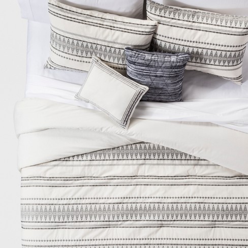 Cream Tatiana Global Woven Stripe Cotton Comforter Set 5pc Target