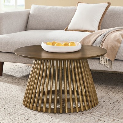 Coffee Table Living Room Coffee Table With Round Tabletop, Solid Wood Legs, Up To 330 Pounds Capacity, Modern Coffee Table For Living Room, Office