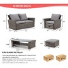 EROMMY 6 Piece Patio Furniture Set, Outdoor Sectional Conversation Rattan Sofa Set - 4 of 4