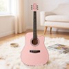 TopComfy Toy Guitars and String Instruments Dreadnought Barrel Shaped Cutaway Acoustic Guitar Kids Fun Accessories For Kids, Pink, 43.31"*19.29"*5.71" - 2 of 4