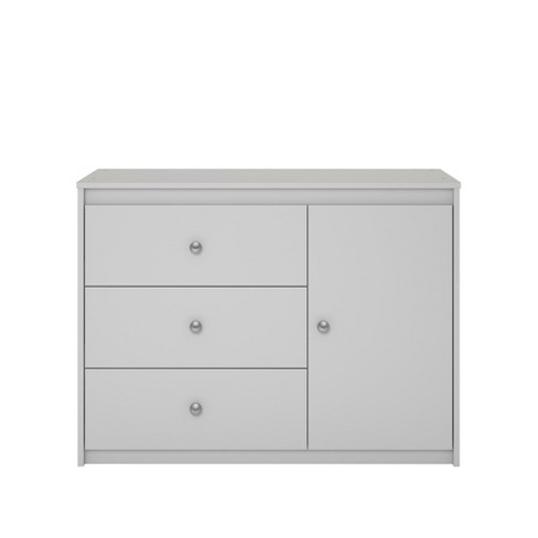 Cody Kids 3 Drawer Storage Organizer With Door Dove Gray Room
