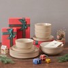 vancasso 16-Piece Brown Double-Sided Kiln-Glazed Set - Unique Curved Edge Plates & Bowls for 4 - 4 of 4