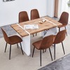 Infurnic Coffee Tables Natural Wood Grain, Splicing Structure Design, Suitable For Various Modern Home Decor Styles, Brown, 55"*31.5"*29.5" - 2 of 4