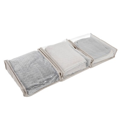Household Essentials Set Of 3 Under Bed Zippered Sweater Storage Bags ...
