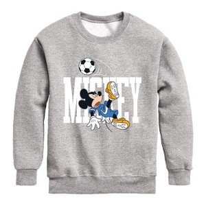 Boys' - Disney - Mickey's Soccer Graphic Long Sleeve Fleece Sweatshirt - 1 of 4