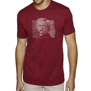 LA Pop Art Men's Premium Blend Word Art T-shirt - Mark Twain Burgundy Medium - 1 of 4