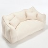 Spassway 73"L Loveseats with 2 Pillows Chenille Bean Bag Sofa with Armrest Modern 2-Seat Couch for Living Room Bedroom - 3 of 4