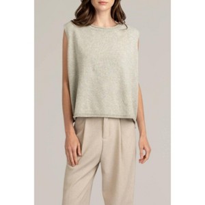 Women's knit pullover sweater vest - Elle Grey - 1 of 3