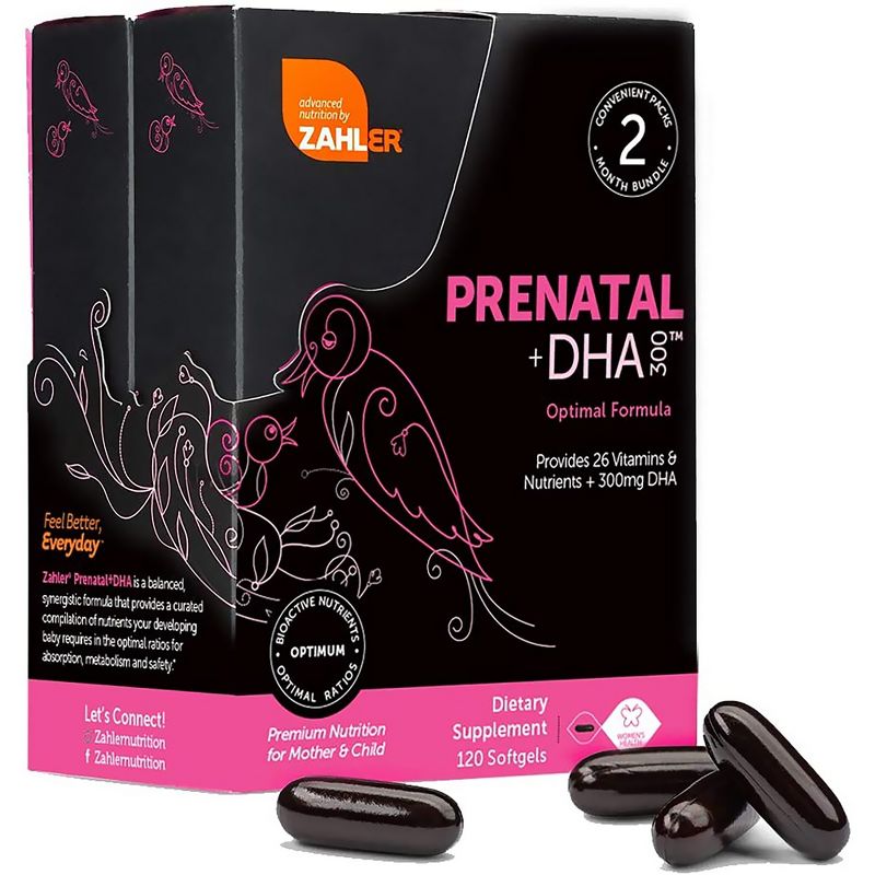 Zahler Prenatal Vitamin with DHA & Folate for Mother & Child - 60 Softgels, 1 of 5