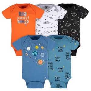 Gerber Baby Boys' 5-Pack Short-Sleeve Bodysuits - 1 of 4