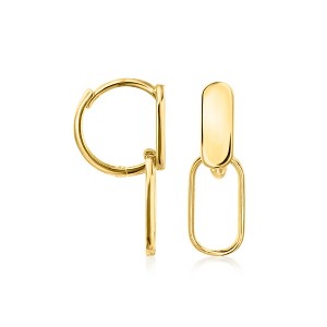 Ross-Simons Italian 10kt Yellow Gold Paper Clip Link Hoop Drop Earrings - 1 of 3