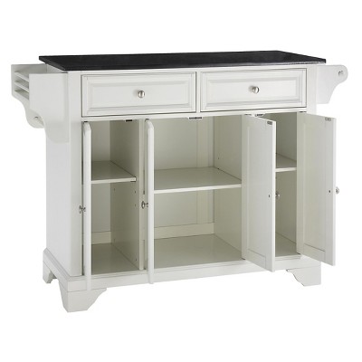 LaFayette White Granite Top Kitchen Island with Storage