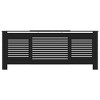 vidaXL Radiator Cover with Top Shelf, Hide Cluttered Pipes, MDF, 55.5-80.7''x7.5''x32.1'', Black - 4 of 4
