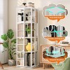 TackView 360°Rotating Bookshelf, 54''Tall Metal Spinning Bookshelf Tower,Industrial Revolving Bookcase Organizer for Home Office - 2 of 4