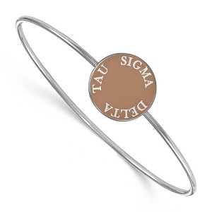 Black Bow Jewelry Sterling Silver Sigma Delta Tau Greek Life Bangle Bracelet 8 Inch - 1 of 3