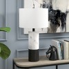 Hudson and Canal 24" Tall Table Lamp with Fabric Shade Marble - 3 of 4
