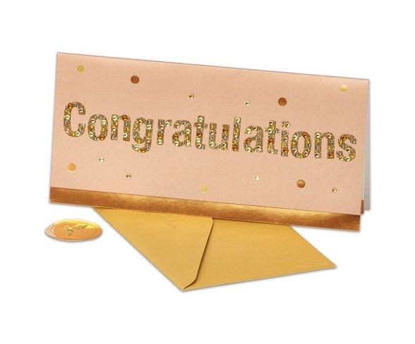 Papyrus Copper Gems Congratulations Card with Rhinestones
