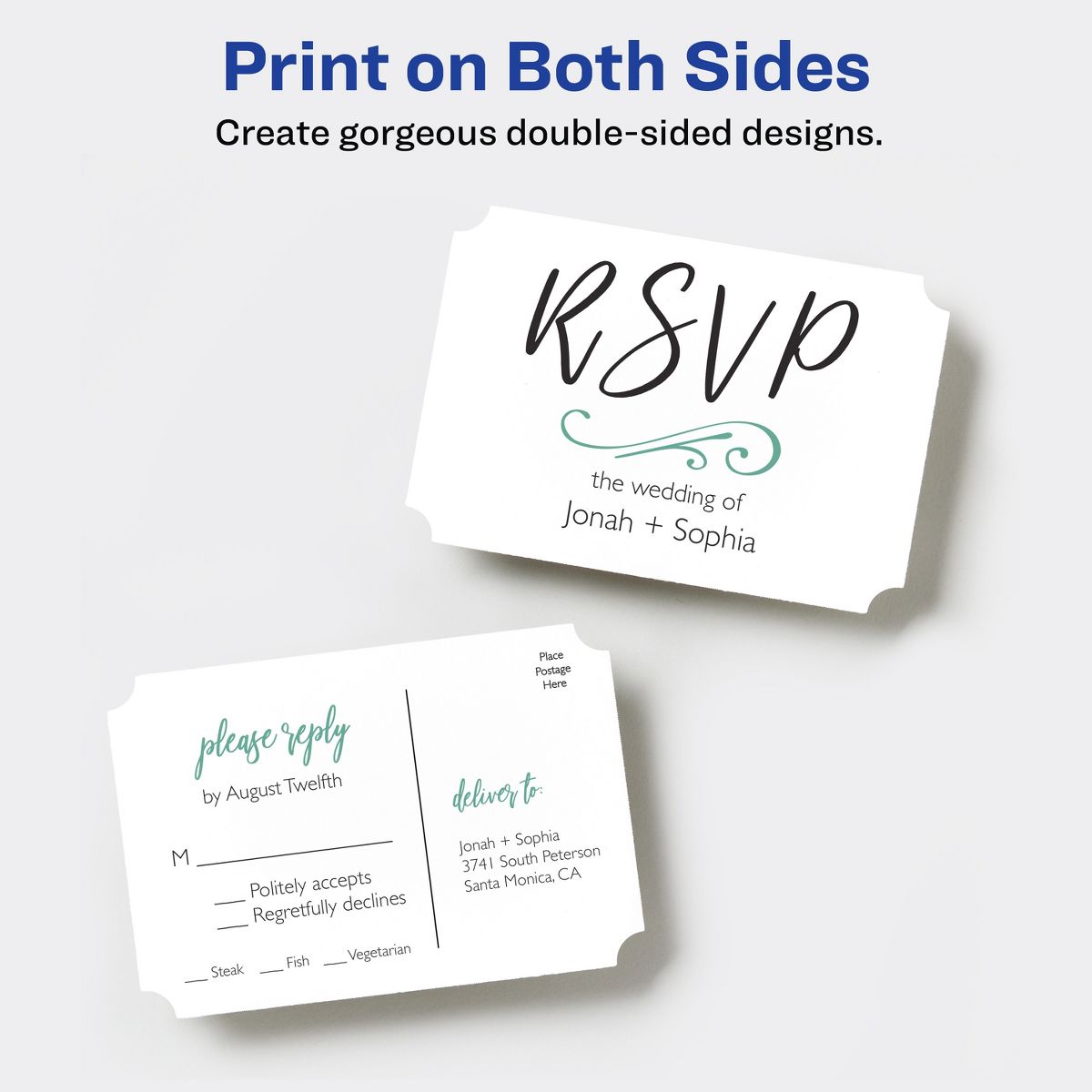 Avery White Postcards, 3-1/2" x 5" Rectangle Scalloped Edge - thumbnail 6