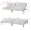 TiramisuBest Modern White Fabric Convertible Futon Sofa Bed with Gold Metal Legs for Small Spaces - 4 of 4